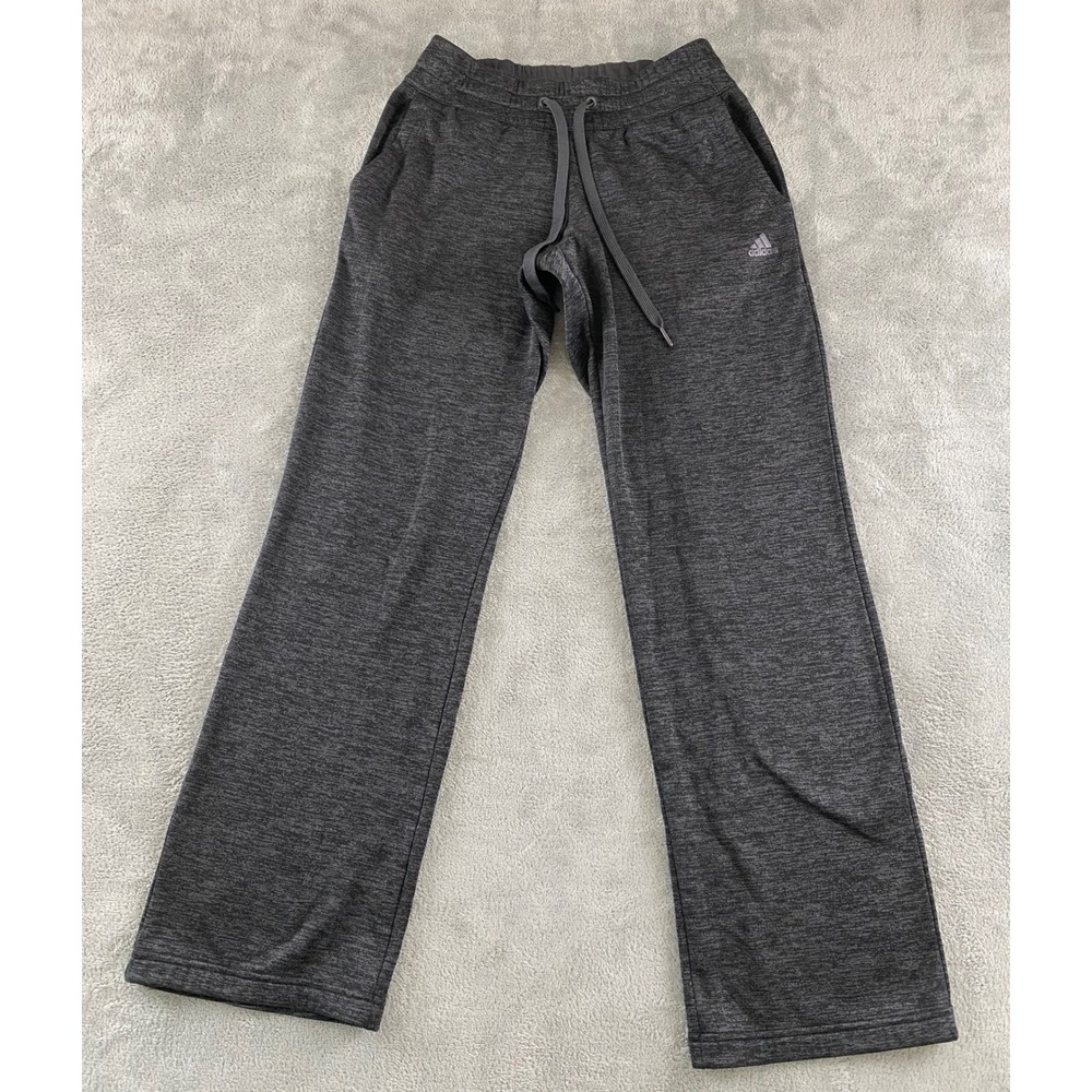 Adidas Womens ClimaWarm Fleece Lined Sweatpants Charcoal Grey Straight Leg XS
